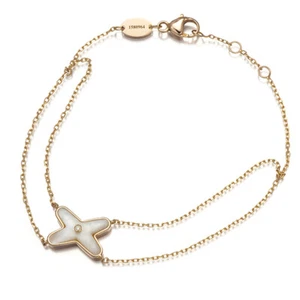 Auth CHAUMET Bracelet Jeux de Liens Mother of Pearl Diamond 18K 750 Rose Gold - Picture 1 of 4