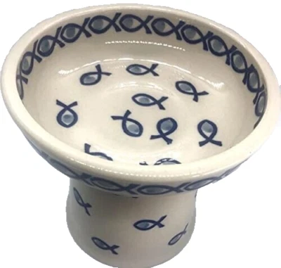 Gato Perro Pequeño Pulido Cerámica Seco Comida Húmeda Plato Pulido Cerámica Alimentador Cuenco Peces Foto 1 de 4