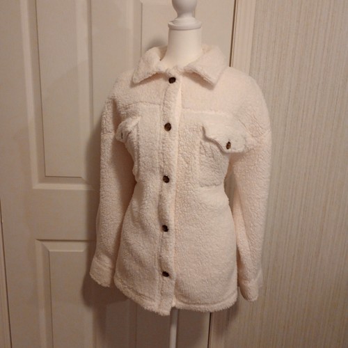 OFF WHITE Giacca Pile Donna 32 Gradi Calore Taglia M L Off White Bottoni Sherpa LNC