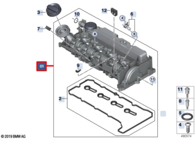 BMW 6 Gran Turismo G32 Cylinder Head Valve Cover 11128579962 8579962 NEW GENUINE - Image 1 of 2