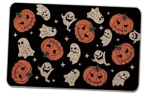 Halloween Door Mat Outdoor Rug Ghost Pumpkins Doormat Halloween Rugs - Picture 1 of 7