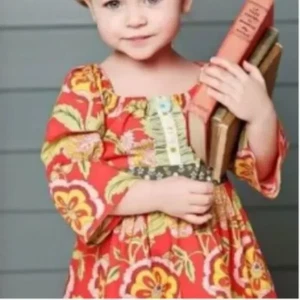 Matilda Jane Serendipity Tomato Peasant Top Blouse Floral Orange Easter 6 - Picture 1 of 3