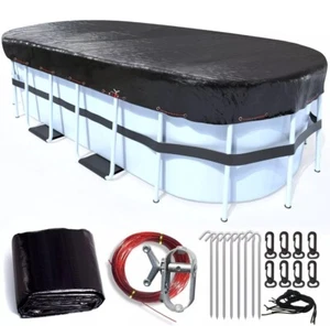 LXKCKJ Rectangular Pool Cover for Above Ground Pools, Winter Oval Pool Covers - Picture 1 of 6
