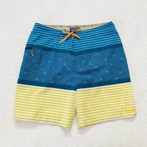 Patagonia Men's Stretch Planing Boardshorts, Jellyfish Stripe: Big Sur Blue - Picture 1 of 4