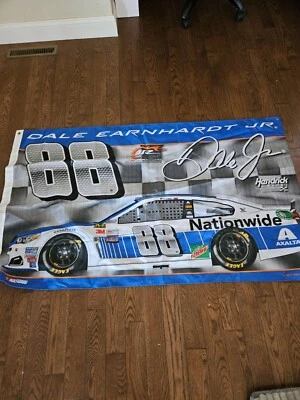 Banner Dale Earnhardt Jr #88 NASCAR doble cara azul 72x60 - ¡Nunca usado! Foto 1 de 4