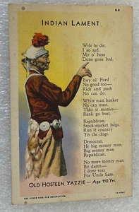 Alte Hosteen Yazzie Gedicht Klage Indianer Indianer Vintage Postkarte - Bild 1 von 2