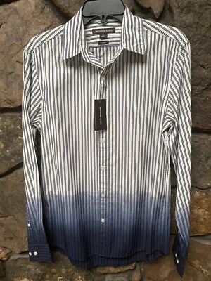 Camisa MICHAEL KORS Premium Calce Ajustado Manga Larga Para Hombre Talla S Ombre Rayas Nueva con Etiquetas $128 Foto 1 de 4