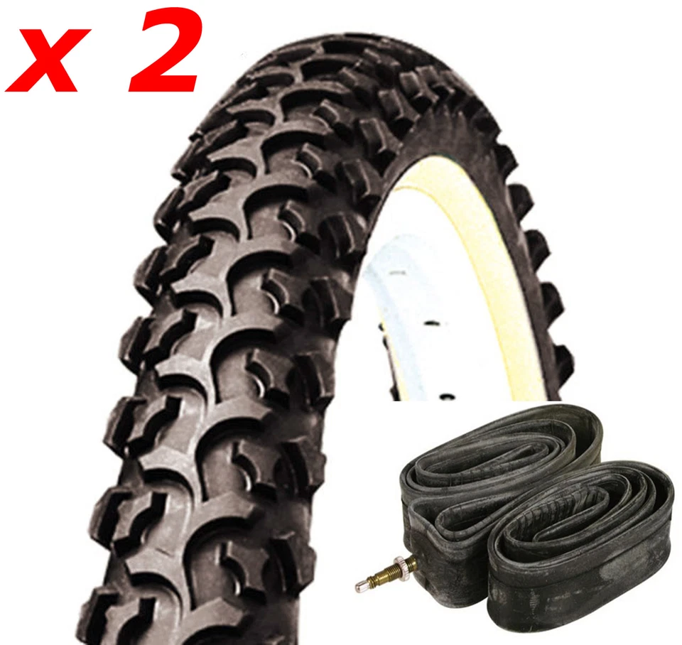 KENDA N°2 Copertone / Pneumatico Bici MTB 26 x 2.10 NERO + N°2 Camere d'aria