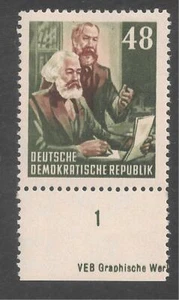 Germany DDR #144 (A36) VF MINT VLH - 1953 48pf Karl Marx and Friedrich Engels - Picture 1 of 1
