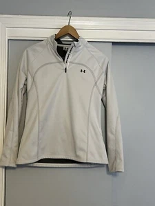 Under Armour Fleece Lined 1/4 Zip Pullover Jacket White - Picture 1 of 12