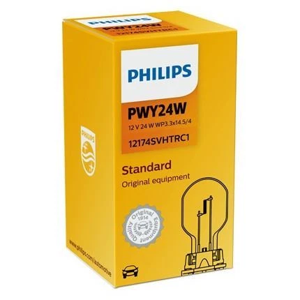 Bombilla halógena de repuesto para coche Philips estándar PWY24W 12174SVHTRC1 única Foto 1 de 1