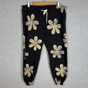 The Great Sz 3/Large Black The Stadium Cropped Daisy Stamp Sweatpant 100% Cotton - Picture 1 of 13