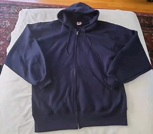 Soffe Vintage Mens Navy Blue Large Full Zip Hoodie NEW - Picture 1 of 2