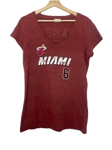 NBA Miami Heat LeBron James 6 Vneck Tshirt Women's Large  - Picture 1 of 4
