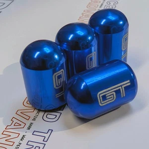 BULLET STYLE GT Logo Emblem Car Wheels Tire Air Valve Caps Stem Dust Cover Sport - Picture 1 of 3