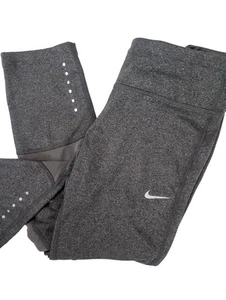 NIke Leggings Mujer S Gris 3/4 Longitud Malla Reflectante Correr Entrenamiento Gimnasio - Imagen 1 de 11