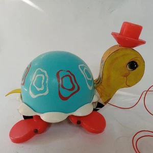 Vintage Fisher Price Bell Chime Pull Along Tipsy Turtle 773 Made in USA 1962 - Picture 1 of 24