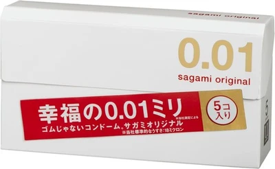 Оригинальные ультратонкие презервативы Sagami 001 без латекса 5 шт. — доставка из Калифорнии - Изображение 1 из 4