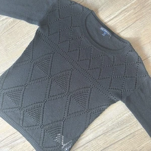 Brooks Brothers 346 Womens Sweater Small Black Open Weave Lightweight Wool Blend - Picture 1 of 9