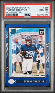 2024 Donruss Optic #259 Tyrone Tracy Jr. Blue Glitter Rookie RC Case Hit PSA 10 - Bild 1 von 2