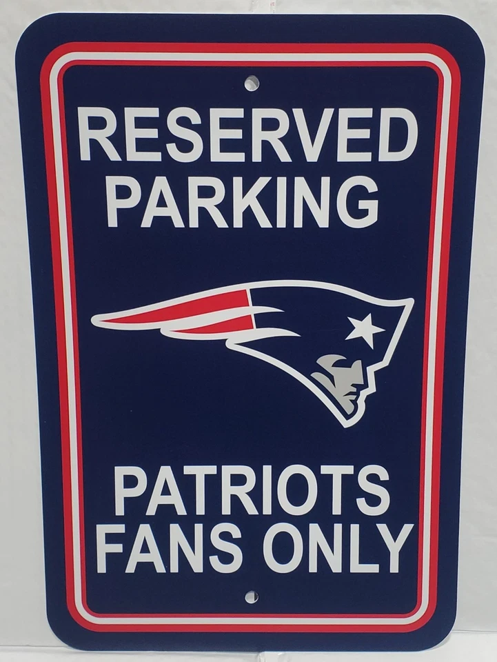 New England Patriots 12" x 18" Reserved Parking Plastic Sign - NFL - Image 1 of 1