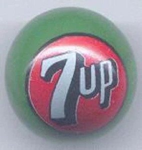7up Green Glass 1" Logo Marble - Picture 1 of 1