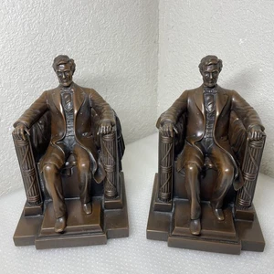 Par de sujetalibros de cobre monumento a Jennings Bros. Abraham Lincoln de colección **Envío gratuito* - Imagen 1 de 16