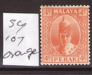 MALAYSIA Perak 4c SG107 orange lightly hinged condition.Cat.£42 - Picture 1 of 1