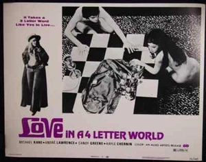 Vintage Complete 8 LOBBY CARD SET 1971 LOVE IN A 4 LETTER WORLD Sexploitation - Picture 1 of 8