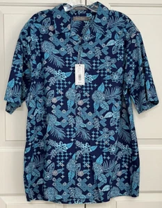 NWT Daniel Cremieux Signature Collection M blue short sleeve shirt mens $85 - Picture 1 of 6