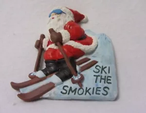 1992 BABBO NATALE SUGLI SCI SCI GLI SMOKIES NATALE FRIGO MAGNETE - Foto 1 di 2