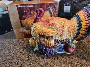 Signature Home Collections Harvest Turkey Hand Painted Center Piece Figurine - Picture 1 of 9
