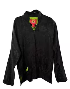 Shanghai Tang Silk Jacket Womens Size 8 Oriental Kimono Frog Buttons Mandarin - Picture 1 of 4