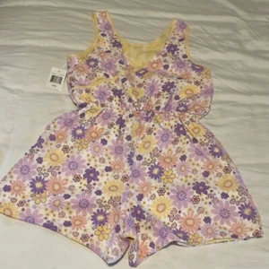 Lilt Brand ~ Large Girls 1pc Sleeveless Jumper Shorts~Sheer-Lined~Reversible - Picture 1 of 11