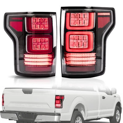 LED Tail Lights CLEAR Rear Fit 15-20 Ford F150 Pickup  w/Red Turn Signal Lights - Изображение 1 из 4