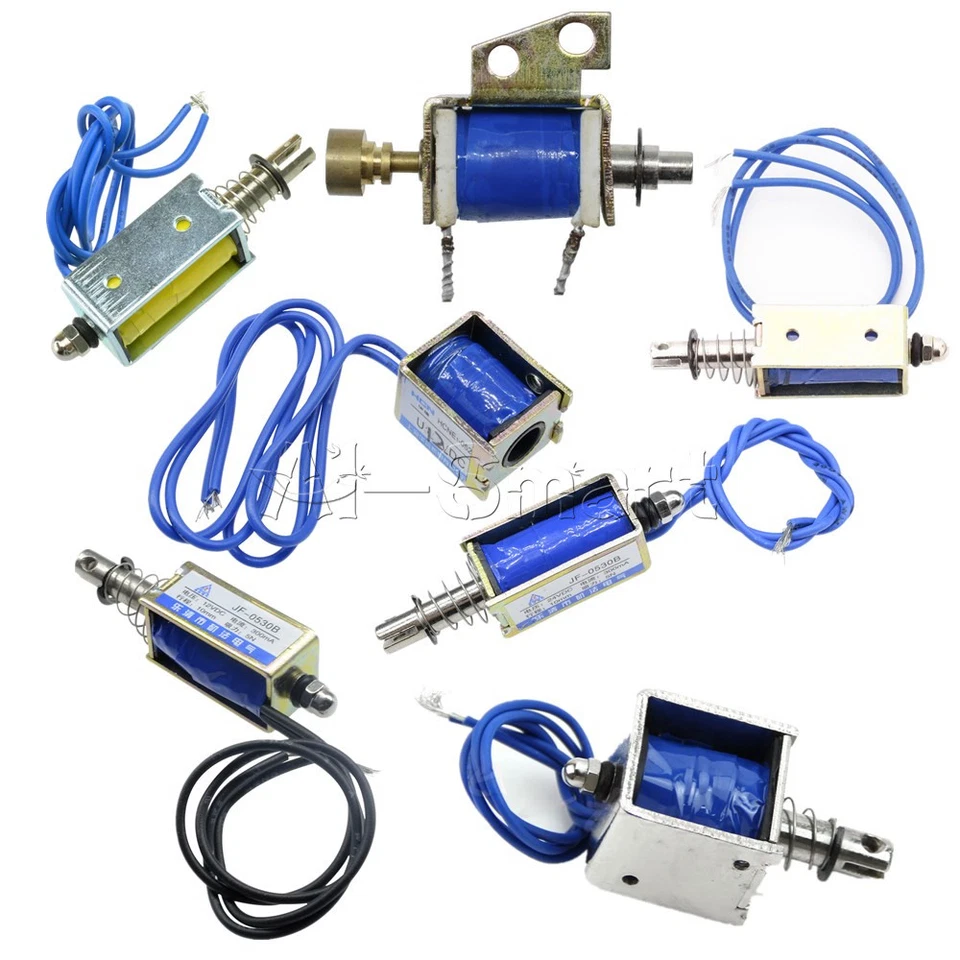 DC 6V/12V/24V Push Pull Type Open Frame Solenoid Electromagnet 10mm 5N/2N Reset - Image 1 of 4