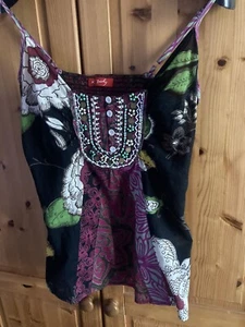René Derhy Camisole Top Beaded size 10-12 Floral Multicolour - Picture 1 of 8