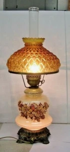GWTW Hurricane Floral Parlor Lamp L&L WMC 1971 Gone With The Wind Large 26" - Picture 1 of 12