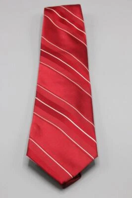 Corbata de seda VALENTINO. Hermoso rojo con rayas blancas. 60" x 3,75" Foto 1 de 4