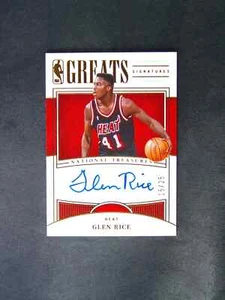2022-23 Panini National Treasures Glen Rice NBA Greats Auto /25 - Picture 1 of 2