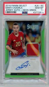 PSA 10 Gem Mint Santi Cazorla Patch Auto // POP 2 // 2016 Panini Select // Jerse - Picture 1 of 2