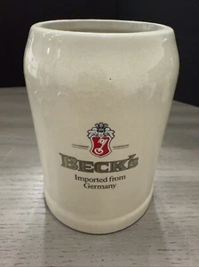 Vintage BECK'S Beer IMPORTED from GERMANY Stoneware Mug Bockling Glas Co. - Picture 1 of 7