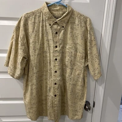 Camisa PANAMA JACK Guía y Equipador Peces Talla XL Amarilla Abotonada Manga Corta (C2 Foto 1 de 4