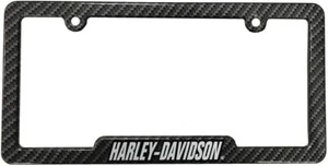 Harley-Davidson Carbon Fiber Look H-D Metal License Plate Frame CG42575 Black - Picture 1 of 1