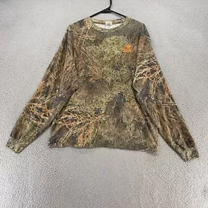 Mossy Oak Long Sleeve Shirt Mens XL Brush Hunting Camo Crew Neck Tee Green - Picture 1 of 12