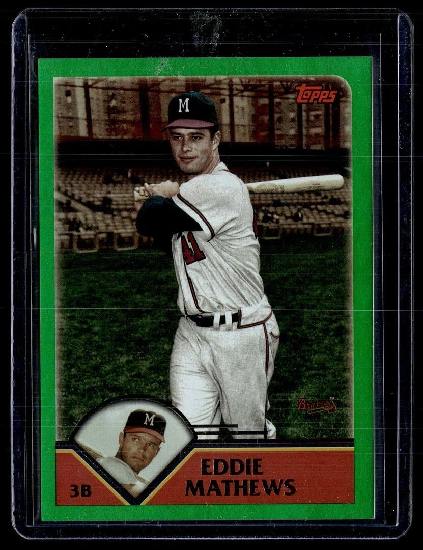 2023 TOPPS ARCHIVES GREEN FOIL /99 EDDIE MATHEWS BRAVES