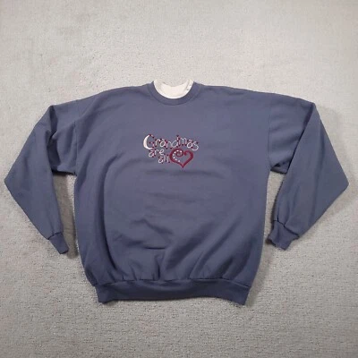 Sudadera De Colección M&C Sport Abuela Cuello Redondo Bordada Para Mujer XL Azul Corazón Foto 1 de 4