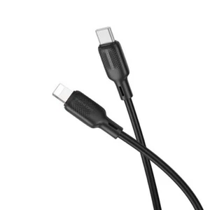 BOROFONE BX113 Lenny PD silicone charging data cable iP L 1M - black - Picture 1 of 7