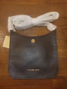 Michael Kors Briley Black Pebbled Leather Small Crossbody Messenger Bag NWT $328