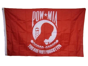 3x5 POW MIA POWMIA Prisoner Of War Red White Military 150D Polyester Flag 3'x5' - Picture 1 of 5